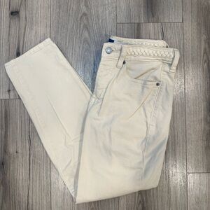 Old Navy Cream Braided Waist Jeans